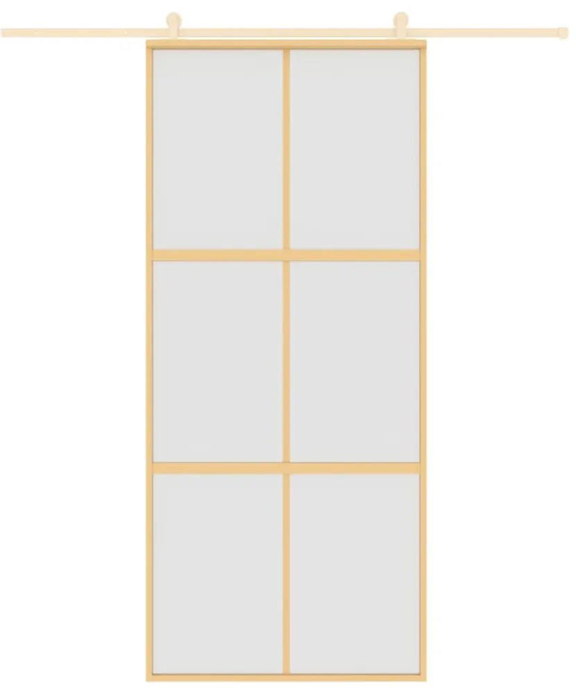aranyszínű ESG tejüveg és alumínium tolóajtó 90 x 205 cm