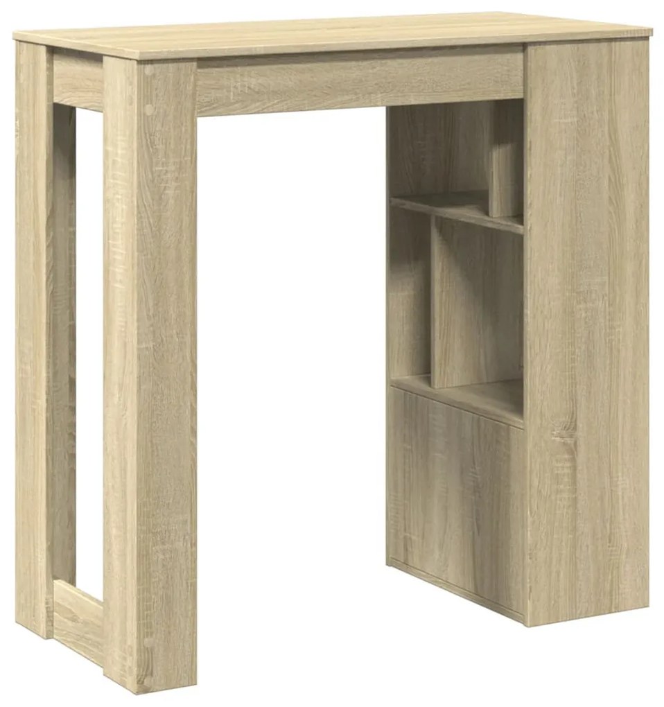 sonoma tölgy szerelt fa bárasztal tárolókkal 102x50x103,5 cm