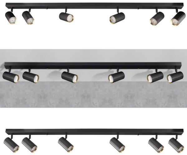 spotlámpa NICEA 6xGU10/10W/230V fekete