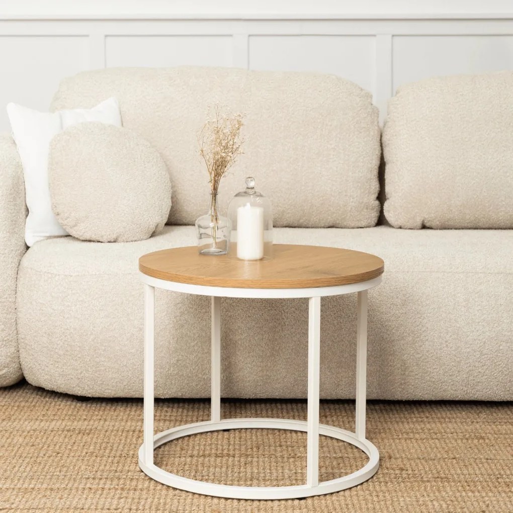 Dohányzóasztal tölgy/fehér asztal ANN