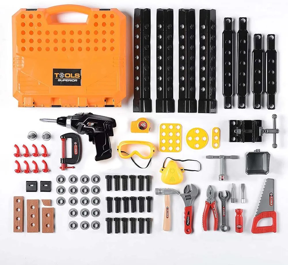 Játék szerszám asztal, 100 db-os