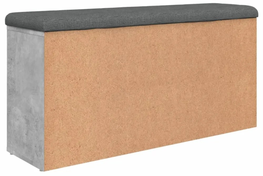 betonszürke szerelt fa cipőtároló pad 102 x 32 x 50 cm