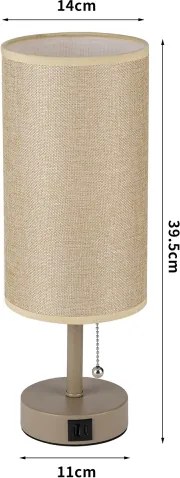 BRILAGI - Asztali lámpa USB-porttal TABLON 1xE27/25W/230V bézs