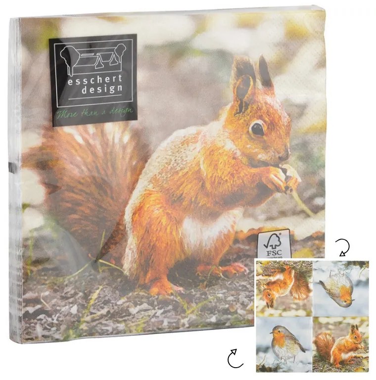 Madaras és mókusos szalvéta