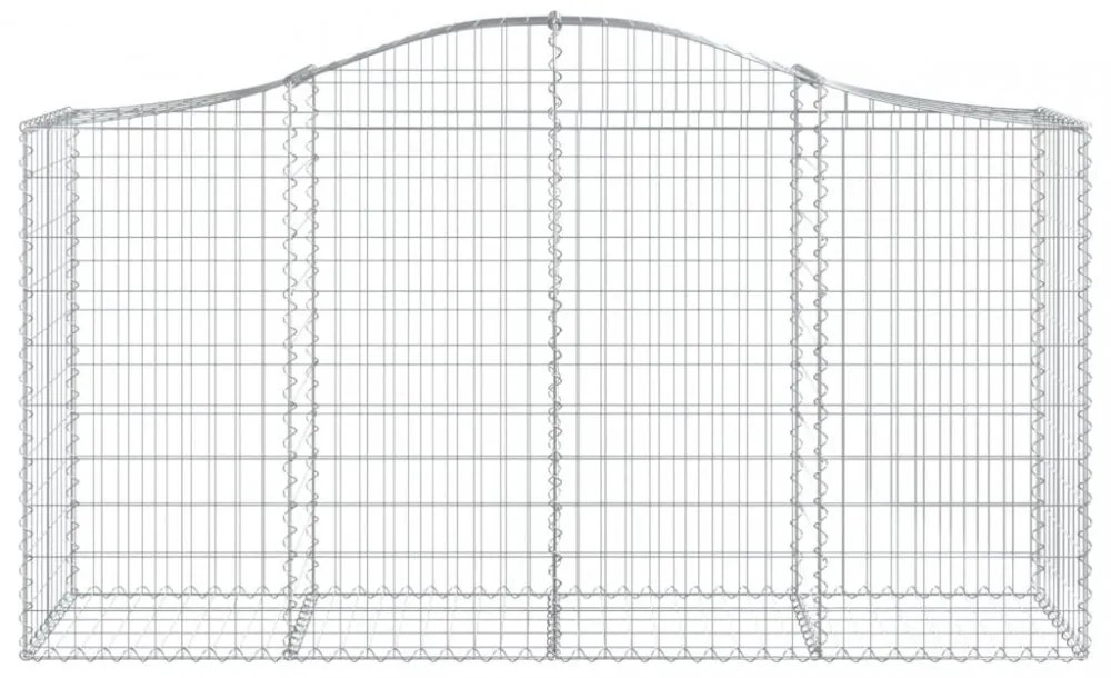 4 db íves horganyzott vas gabion kosár 200 x 50 x 100/120 cm