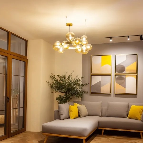 Brilagi - LED Csillár zsinóron MILLA 15xG9/3W/230V arany