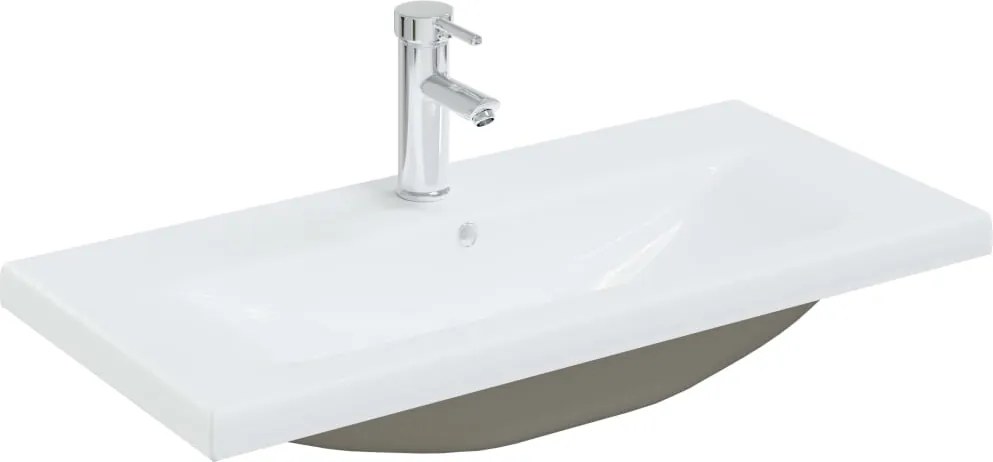 vidaXL fehér kerámia beépíthető mosdókagyló csapteleppel 81x39x18 cm