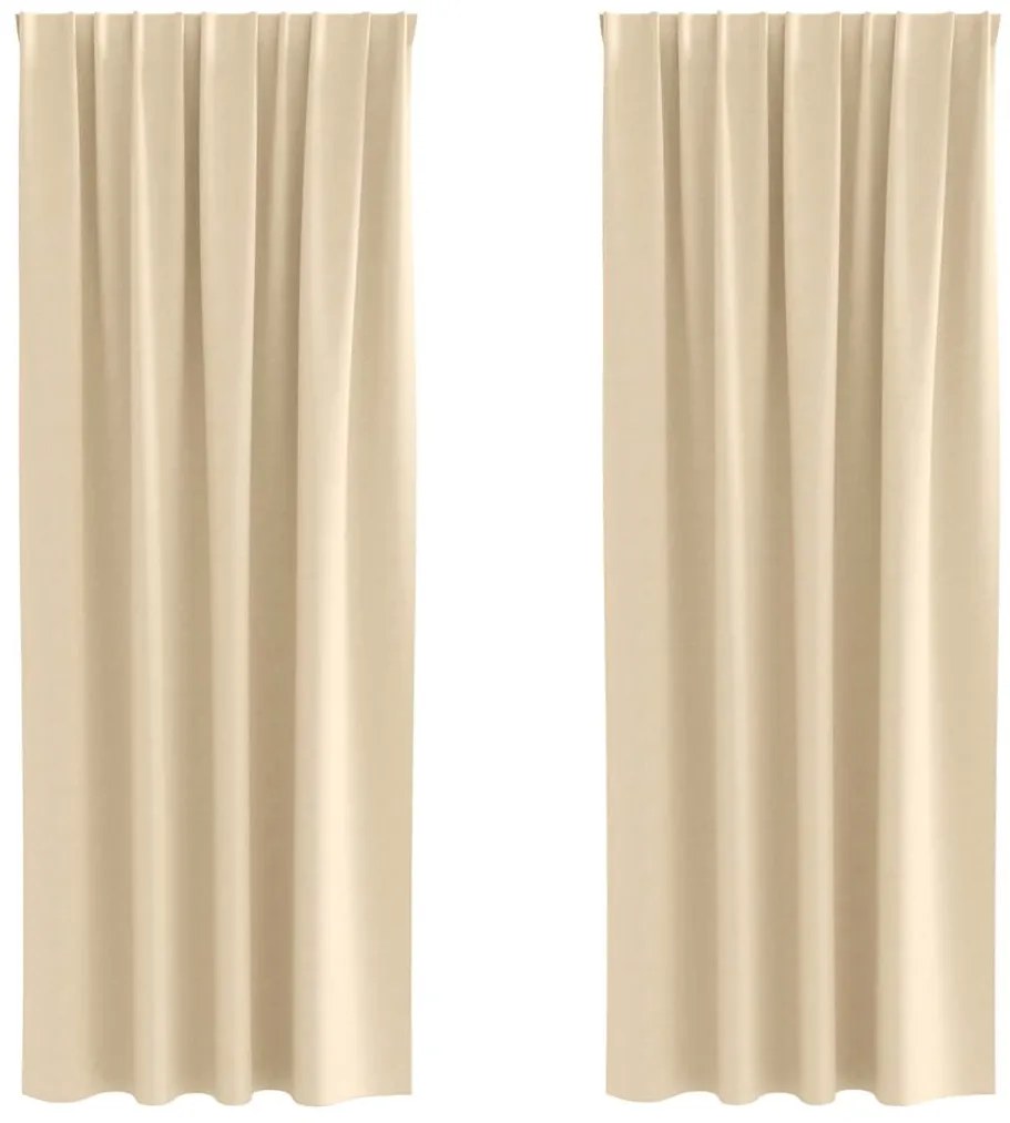 Függönyök függönyökkel 2 pcs Krém 260x140cm Poliészter