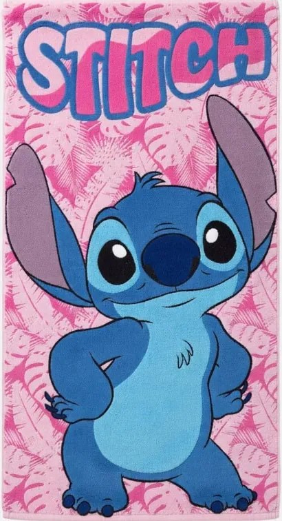 Disney Lilo és Stitch, A csillagkutya Pink Paradise fürdőlepedő, strand törölköző 70x140cm (Fast Dry)