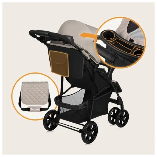 Lionelo - Babakocsi EMMA PLUS bézs/fekete