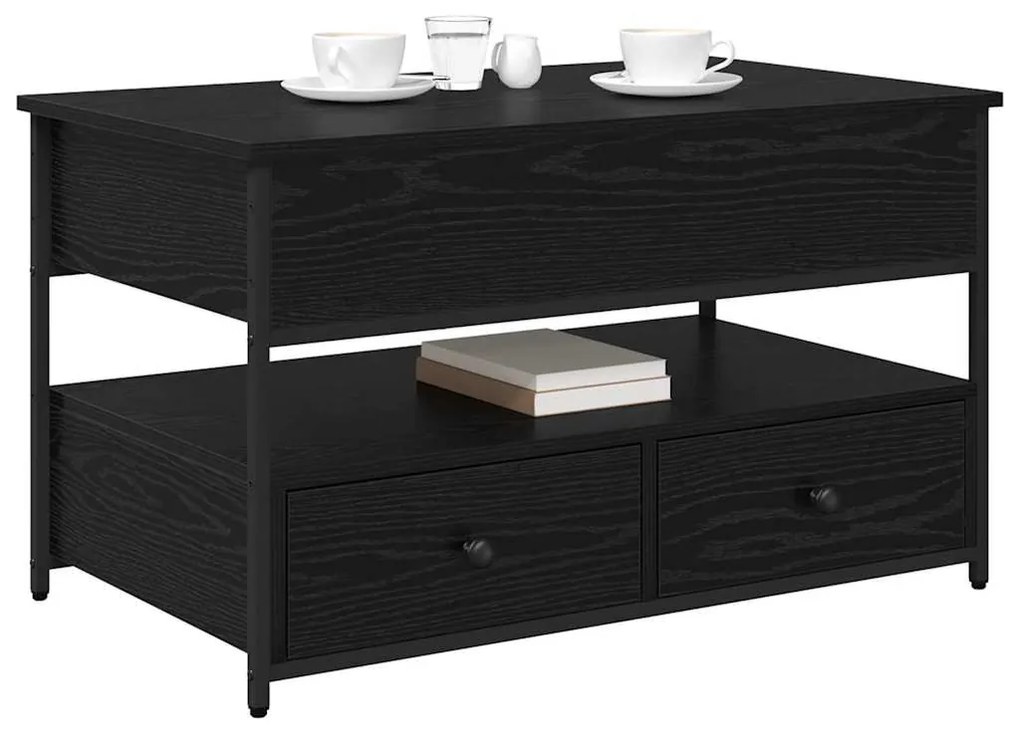 vidaXL Dohányzóasztal fiókkal Fekete tölgy 85 x 50 x 50 cm Faanyag