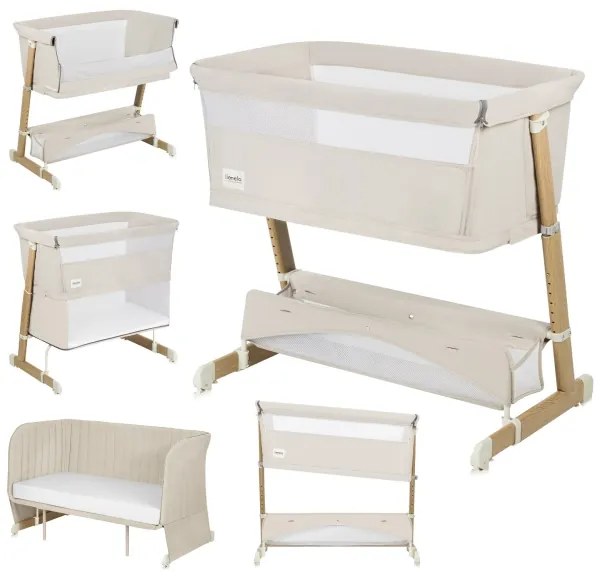 Lionelo - 5 az 1-ben THOMI PLUS babaágy Beige Sand