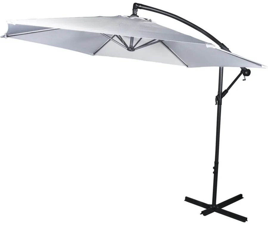 Lifetime Garden Függő Gémes Kitekerhető Napernyő, 3 m, szürke, 180gr/m2