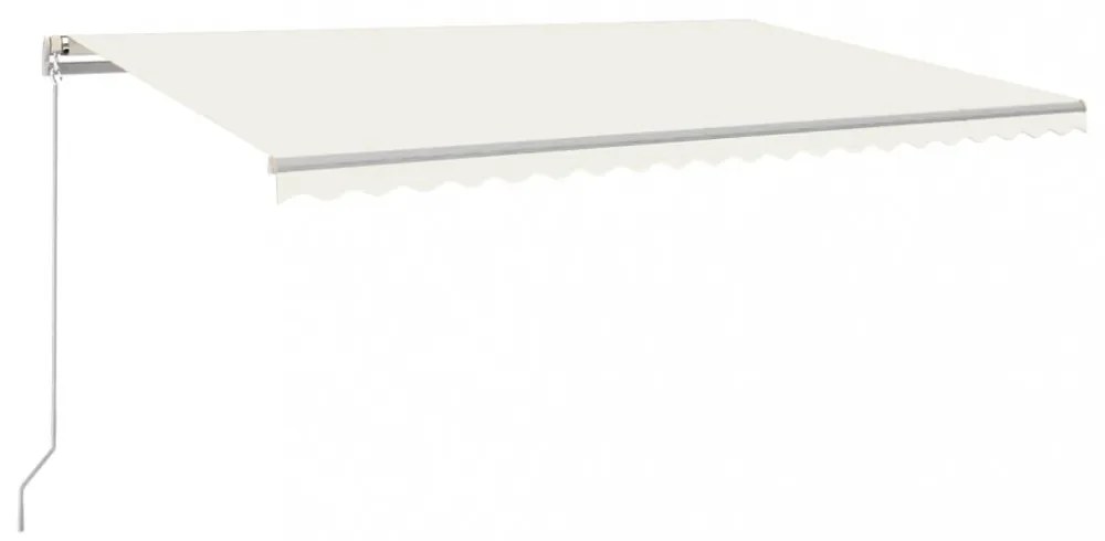 krémszínű kézzel kihúzható LED-es napellenző 500x350 cm
