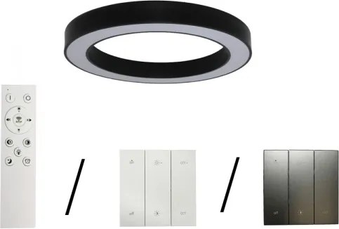 LED mennyezeti lámpa LED/80W/230V 3000/4000/6500K átm. 80 cm fekete