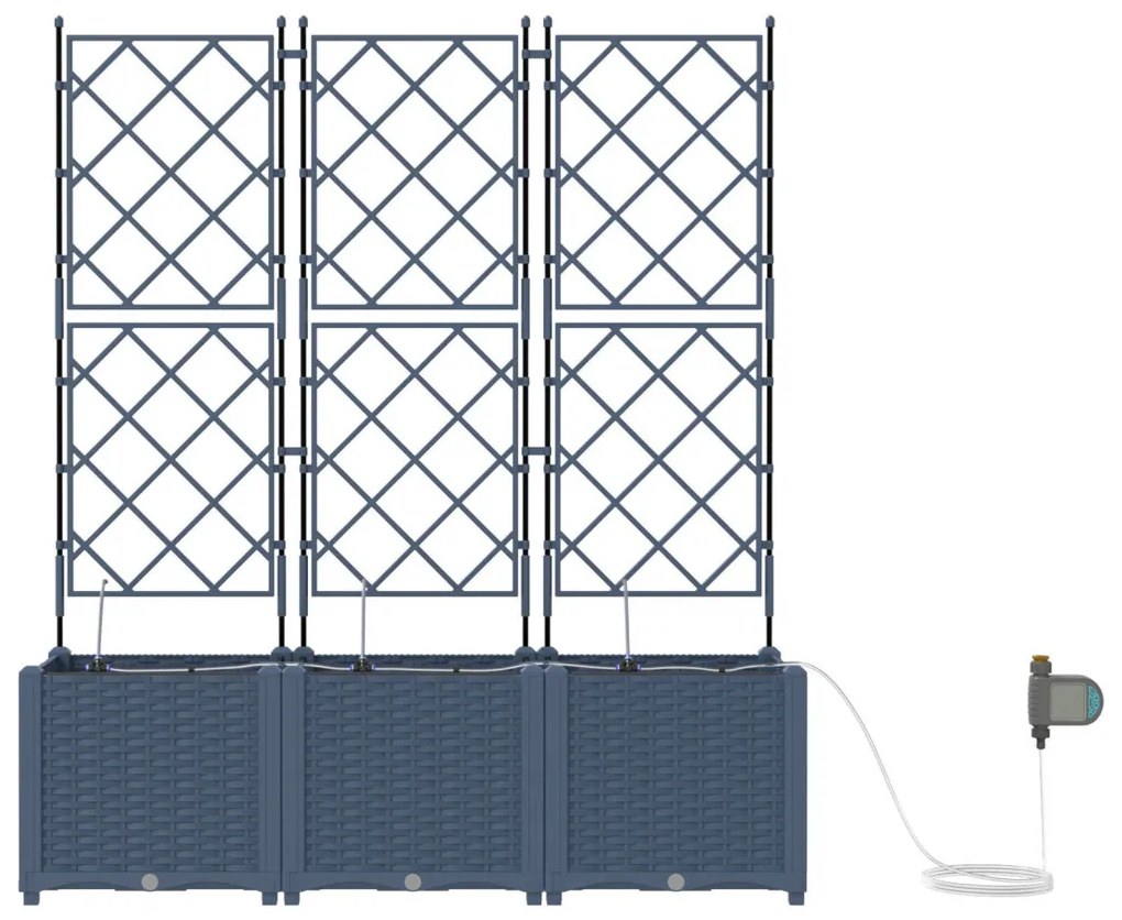 Kerti ültetők Szürke 120 x 40 x 142 cm Acél