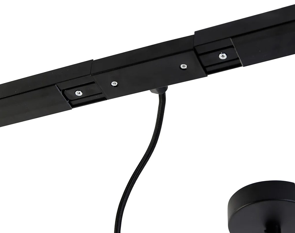 1 fázisú sínrendszer sötét bronz színben, 4 spotlámpával és kerek I tápegységgel - Jeana