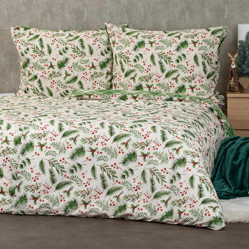 4Home Scotch pamut ágyneműhuzat zöld, 140 x 200 cm, 70 x 90 cm