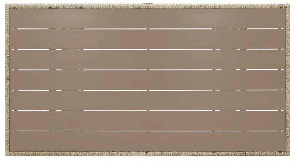 szürke polyrattan kerti asztal 120 x 70 x 66 cm