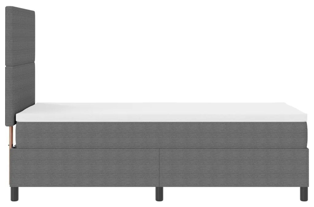 Boxspring ágy matraccal & LED világítással szürke 100x200 cm kordbársony