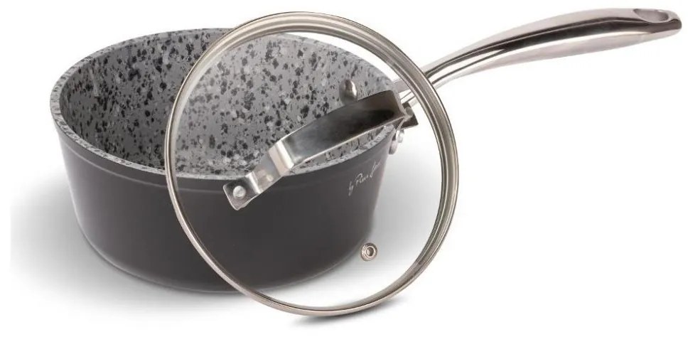 Lamart - Gránit kicsi lábos fedéllel 16 cm fekete/szürke/rozsdamentes