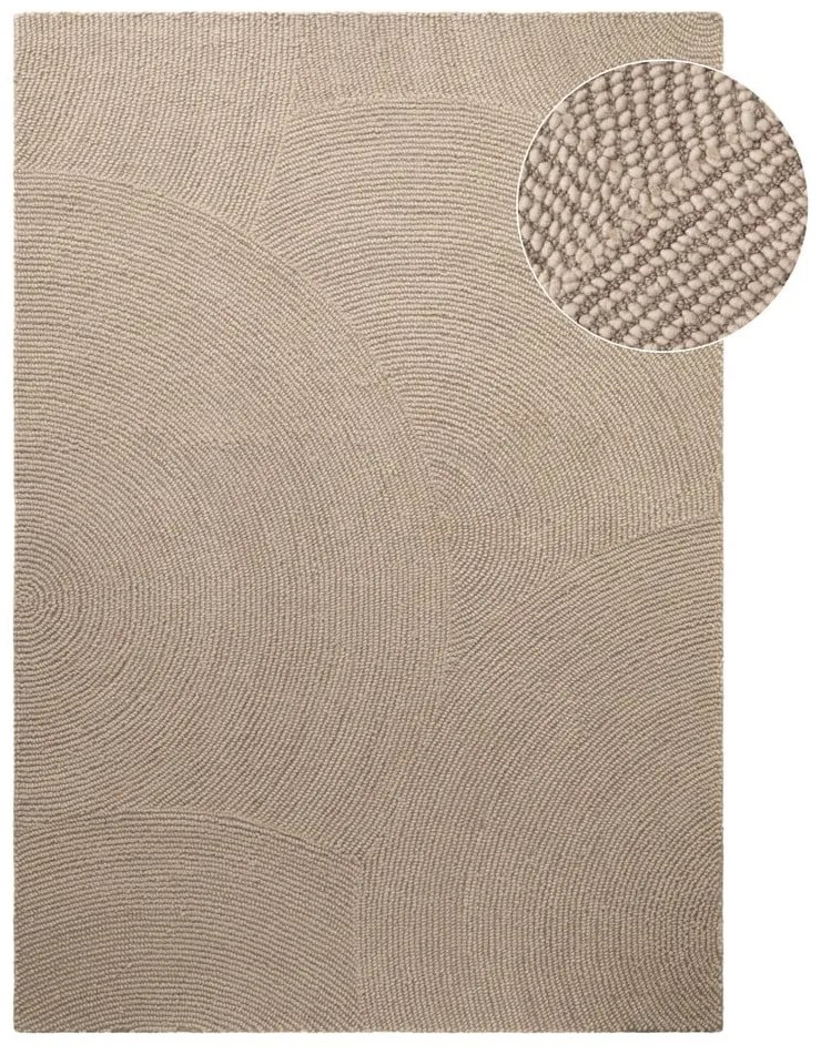 Bézs kézi szövésű gyapjú szőnyeg 160x230 cm Calmio – Hanse Home