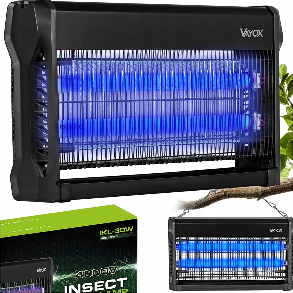 Rovarölő Lámpa Legyezőcsapda Elektromos Uv 30W 200m2 Vayox