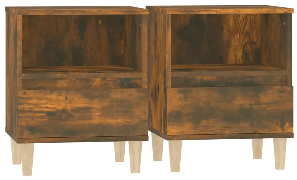 2 db füstös tölgy színű éjjeliszekrény 40x35x50 cm