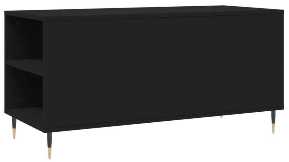 fekete szerelt fa dohányzóasztal 102x44,5x50 cm