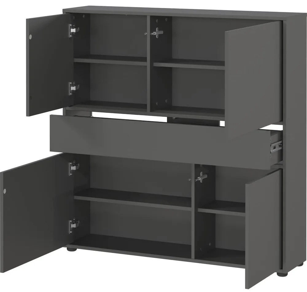 Antracitszürke szekrény 105x108x25 cm Ameca 2.0 – Germania