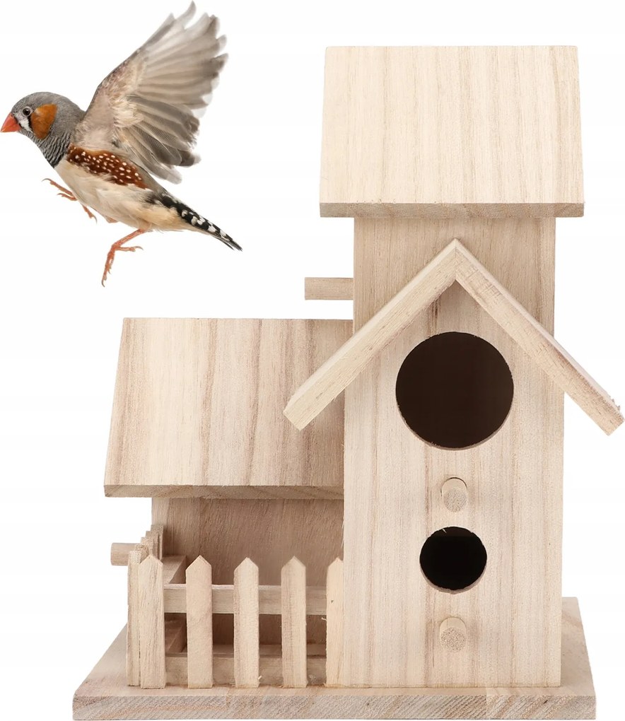 Fából Készült Madárfészek Etető Ház Bódé Kerti Dekoráció