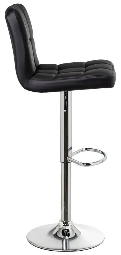 Fekete bőr utánzat állítható magasságú bárszék szett 2 db-os (ülésmagasság 93 cm) – Casa Selección