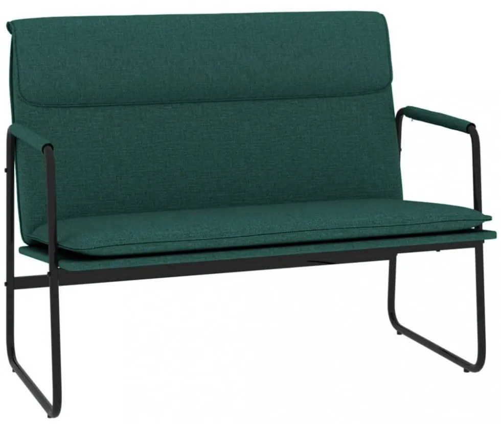 vidaXL sötétzöld szövet pad 100 x 64 x 80 cm