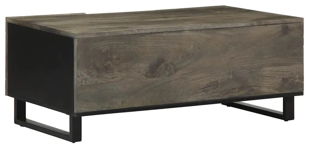 Fekete tömör mangófa dohányzóasztal 100 x 54 x 40 cm