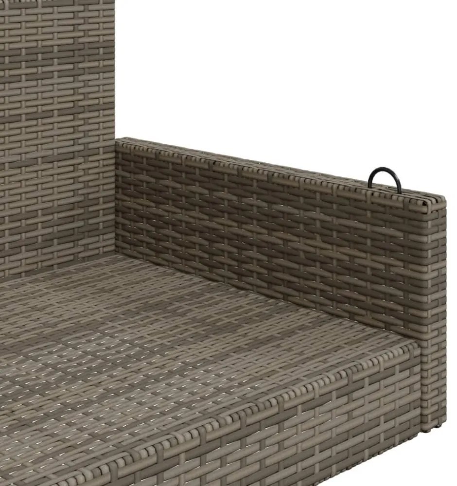 szürke polyrattan hintapad 119x56x48 cm