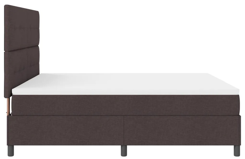 Rugós ágy matraccal és LED világítással, sötétbarna, 180 x 200 cm, szövet