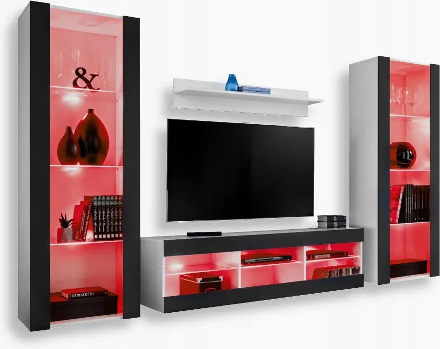 komodee Tivoli Grande Rtv szett nappaliba fehér-fekete Rgb Led
