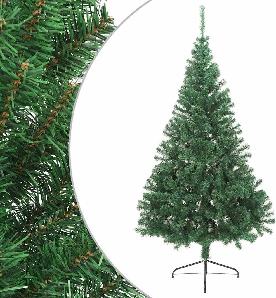 vidaXL zöld PVC fél műkarácsonyfa állvánnyal 180 cm