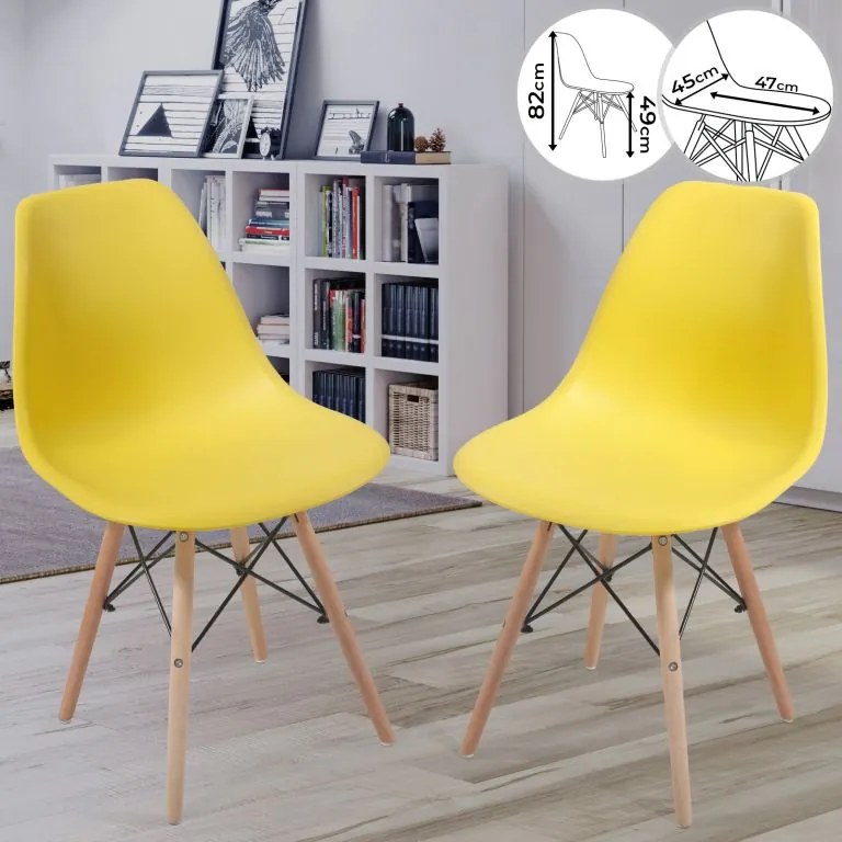Étkezőszék készlet műanyag 2db - sárga
