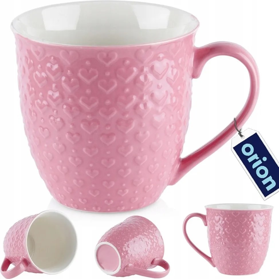 Nagy Kerámia Bögre kávé italok tea gyógynövények rózsaszín 580 ml