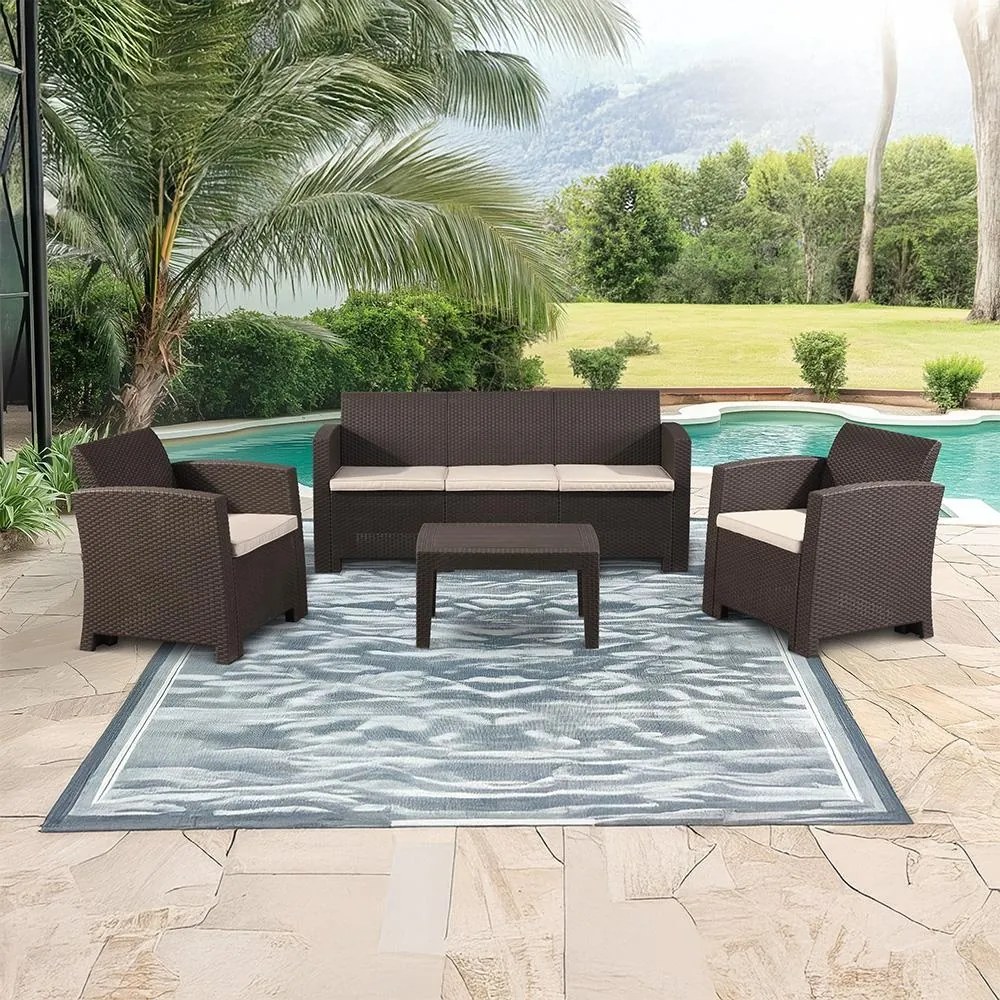 Avenberg IBERIA Nagy rattan szett - barna rattan