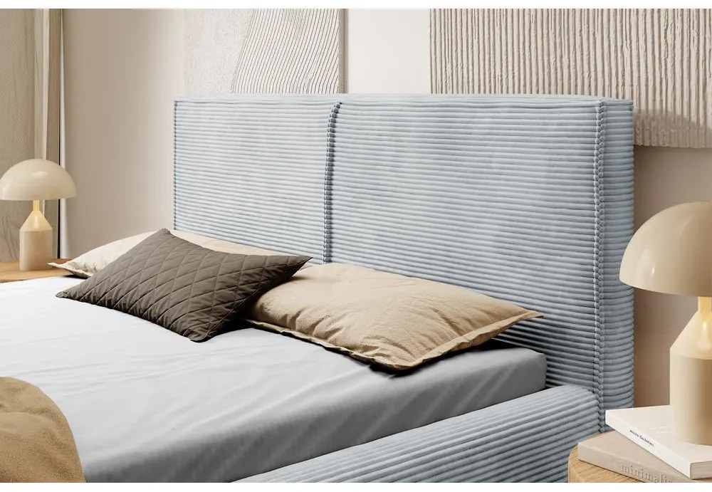 Franciaágy 140 cm Fatime (ágyráccsal) (tárolóhellyel) (világosszürke + fekete). Akció -15%. 1099182
