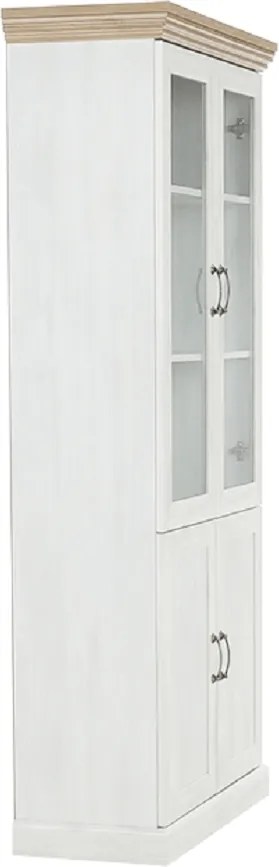 vitrines szekrény, északi sosna/vadtölgy, ROYAL W4D