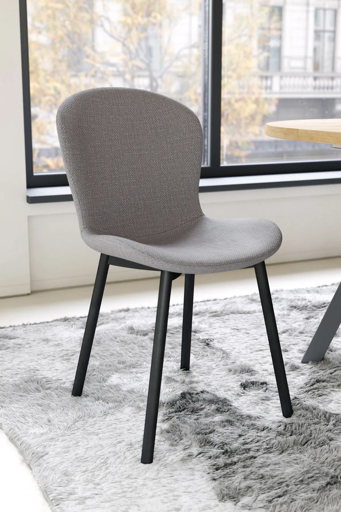 MAZZONI EXPORT FIORA Világosszürke Taupe (Basel 34 szövet) - MODERN LOFT KÁRPITOZOTT SZÉK NAPPALIBA/ÉTKEZŐBE