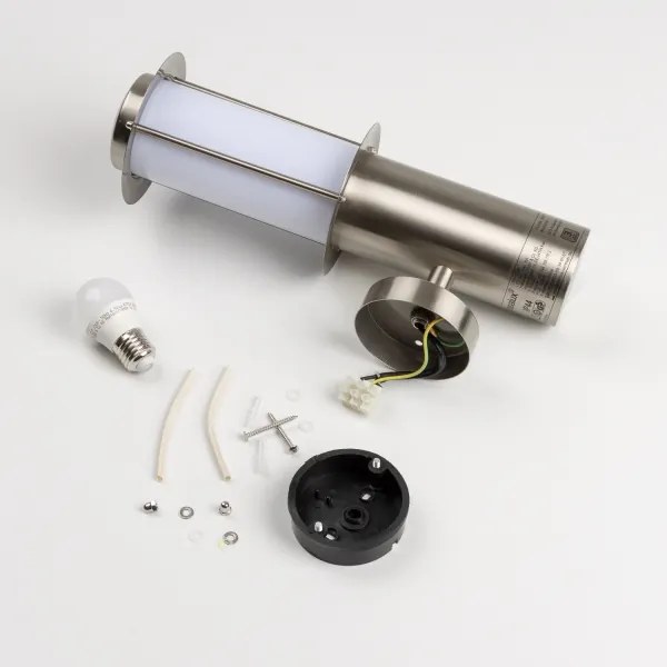 LED kültéri falilámpa mozgásérzékelővel 1xE27/4,9W/230V IP44 matt króm