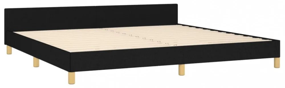 fekete szövet ágykeret matrac nélkül 200 x 200 cm