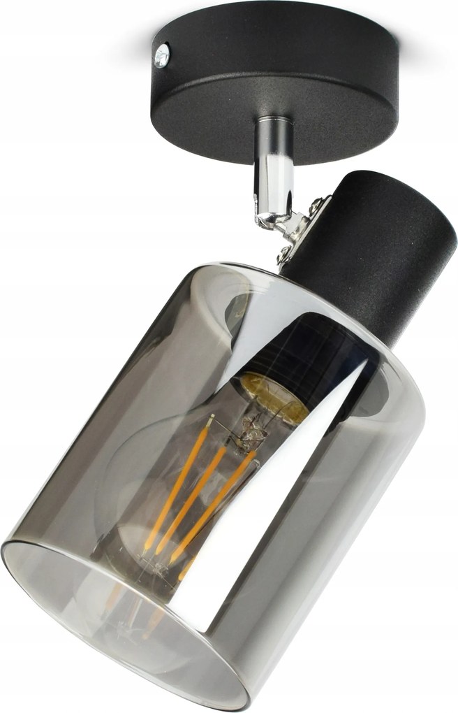 Mennyezeti Függő Lámpa Reflektor Fekete Üvegcső 535-EG1 Led E27