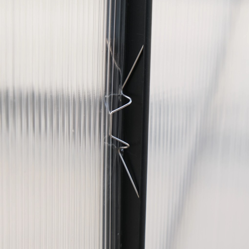 Furnigo Kerti üvegház 380x190x195 cm + alap - fekete