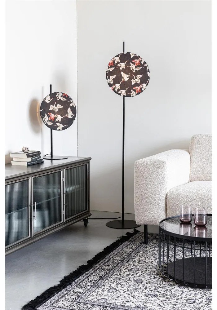 Fekete asztali lámpa textil búrával (magasság 71 cm) Jaylee – White Label