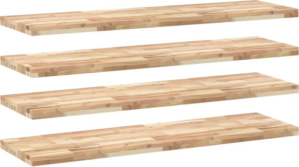 vidaXL 4 db kezeletlen tömör akácfa függőpolc 160 x 40 x 4 cm